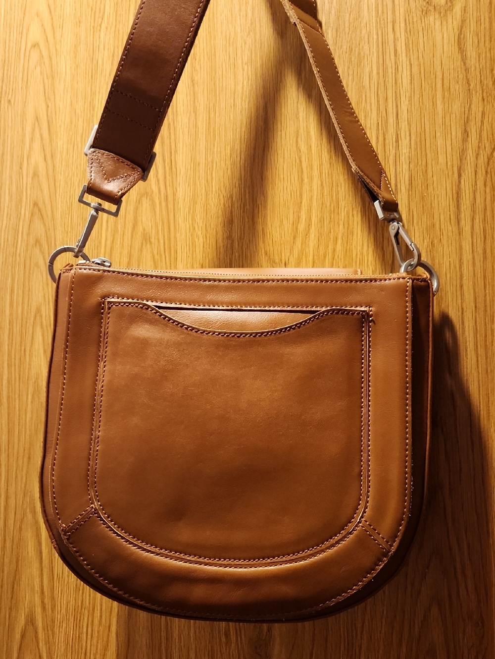 NWOT Vintage 2023 Hammitt Kayce Large Saddle Caffe Tan Leather Crossbody. FIRM! - Picture 6 of 14